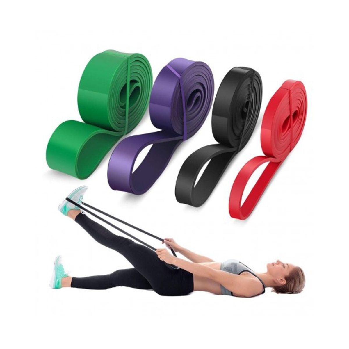 +FIT HOMEGYM PLUSFIT CL - SET 4 ELÁSTICOS CALISTENIA CROSSFIT DIFERENTES RESISTENCIAS