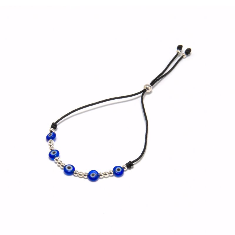 MCPTIENDATALLER - Pulsera negra regulable ojo turco