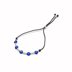 MCPTIENDATALLER - Pulsera negra regulable ojo turco