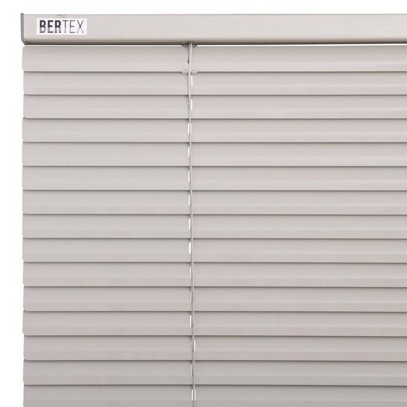 BERTEX - Persiana de aluminio Gris 125cm ancho x 140cm alto Láminas 25mm