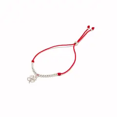 MCPTIENDATALLER - Pulsera roja regulable trébol