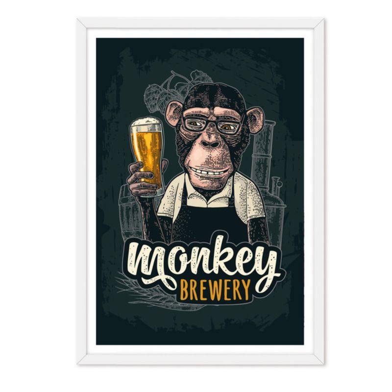 ALCUADRADO - Cuadro individual Monkey Brewery Blanco Alcuadrado