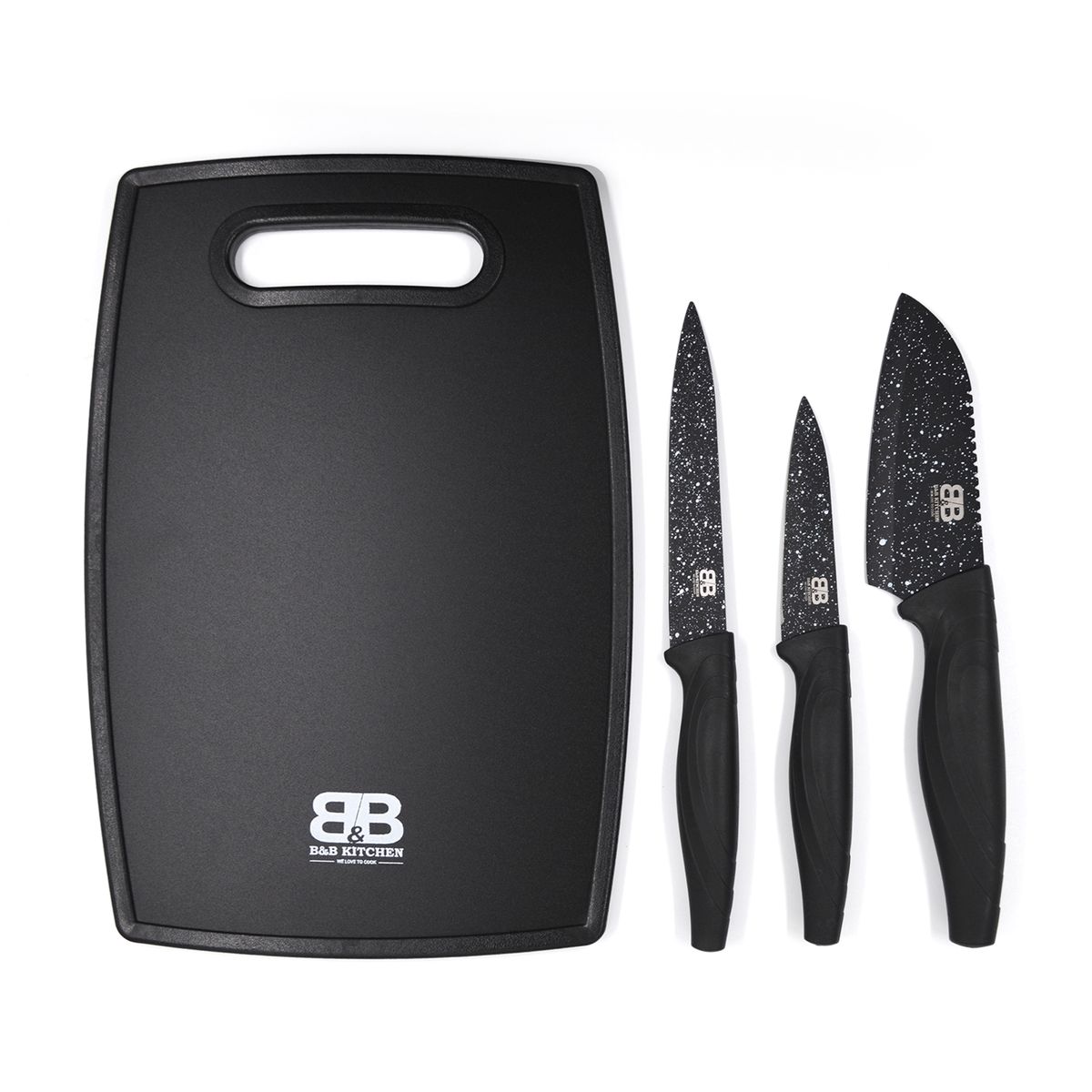 BLAUMANN - Juego de cuchillos 3 piezas + tabla  para verduras