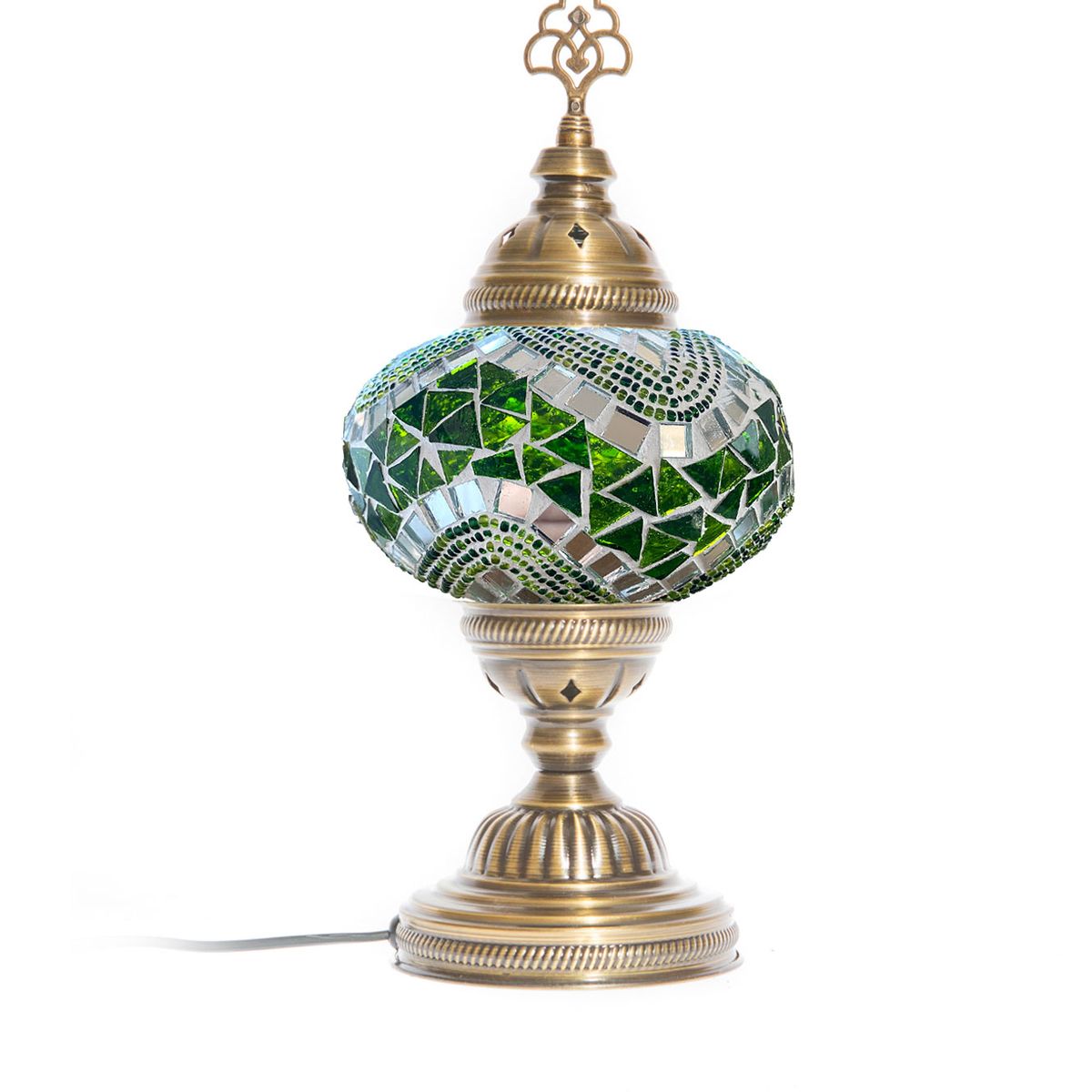 TURKUAZ - Lámpara turca de mesa M mármara verde