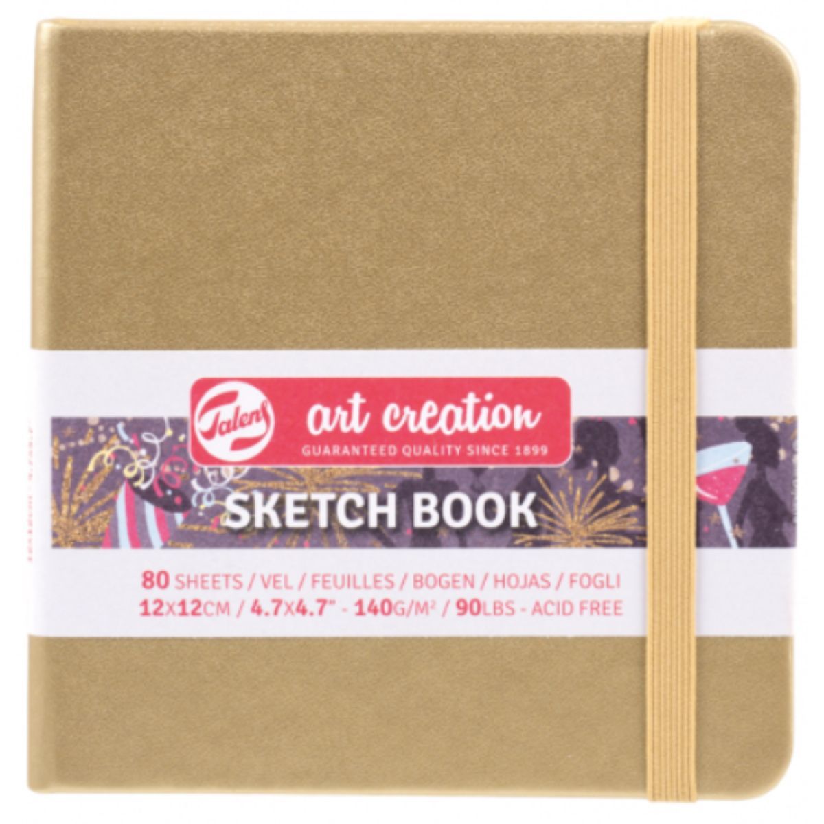 ART CREATION - Libreta Art Creation Dorada 12x12cm 140gr 80hjas.