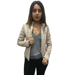 TODOPIEL - Chaqueta de Ecocuero Mujer Beige