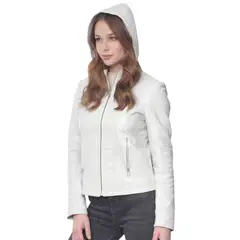 TODOPIEL - Chaqueta de Cuero Mujer Blanco