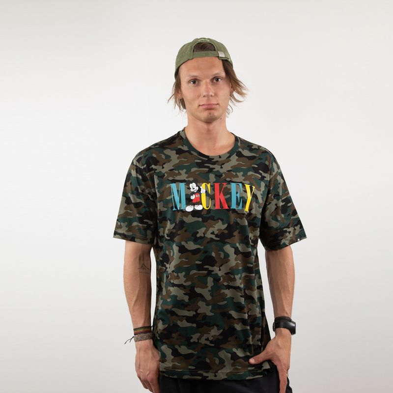 DISNEY - Polera Hombre Mickey Crazy Letters Verde Disney