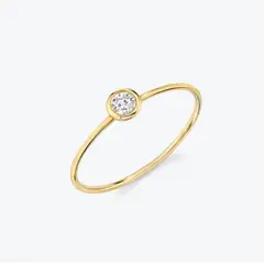 MIA JOYAS - Anillo Compromiso Solitario Punto de Luz Oro 18K con Diamante
