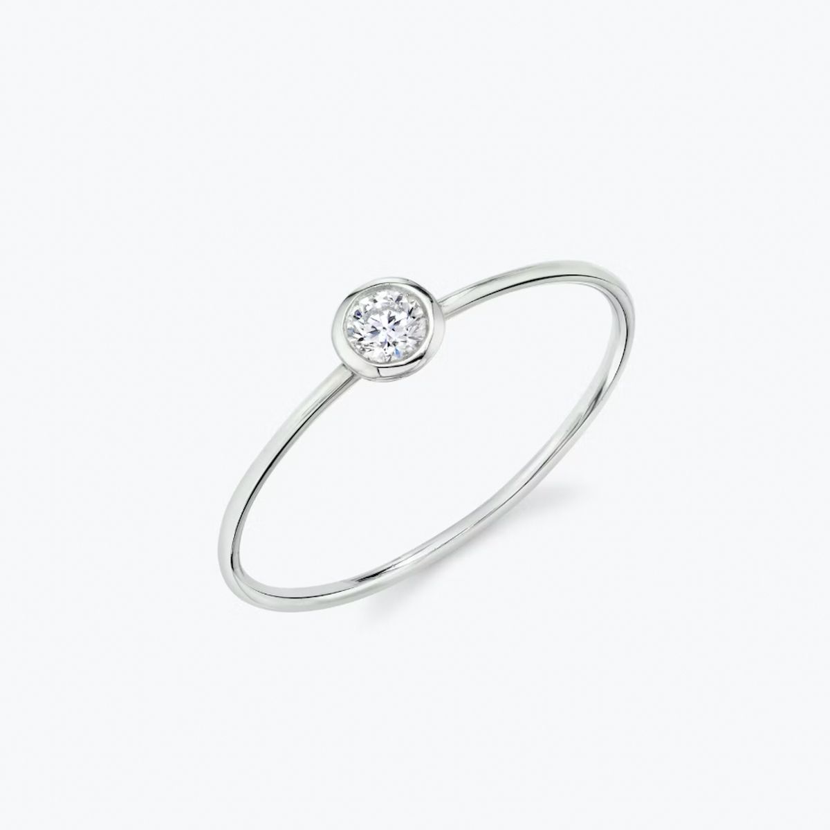 MIA JOYAS - Anillo Compromiso Solitario Punto de Luz Oro 18K con Diamante