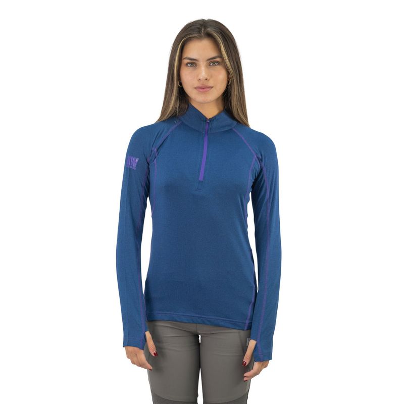 HARDWORK - Polera Dry Fit HW SPX Manga Larga Mujer Deep Blue
