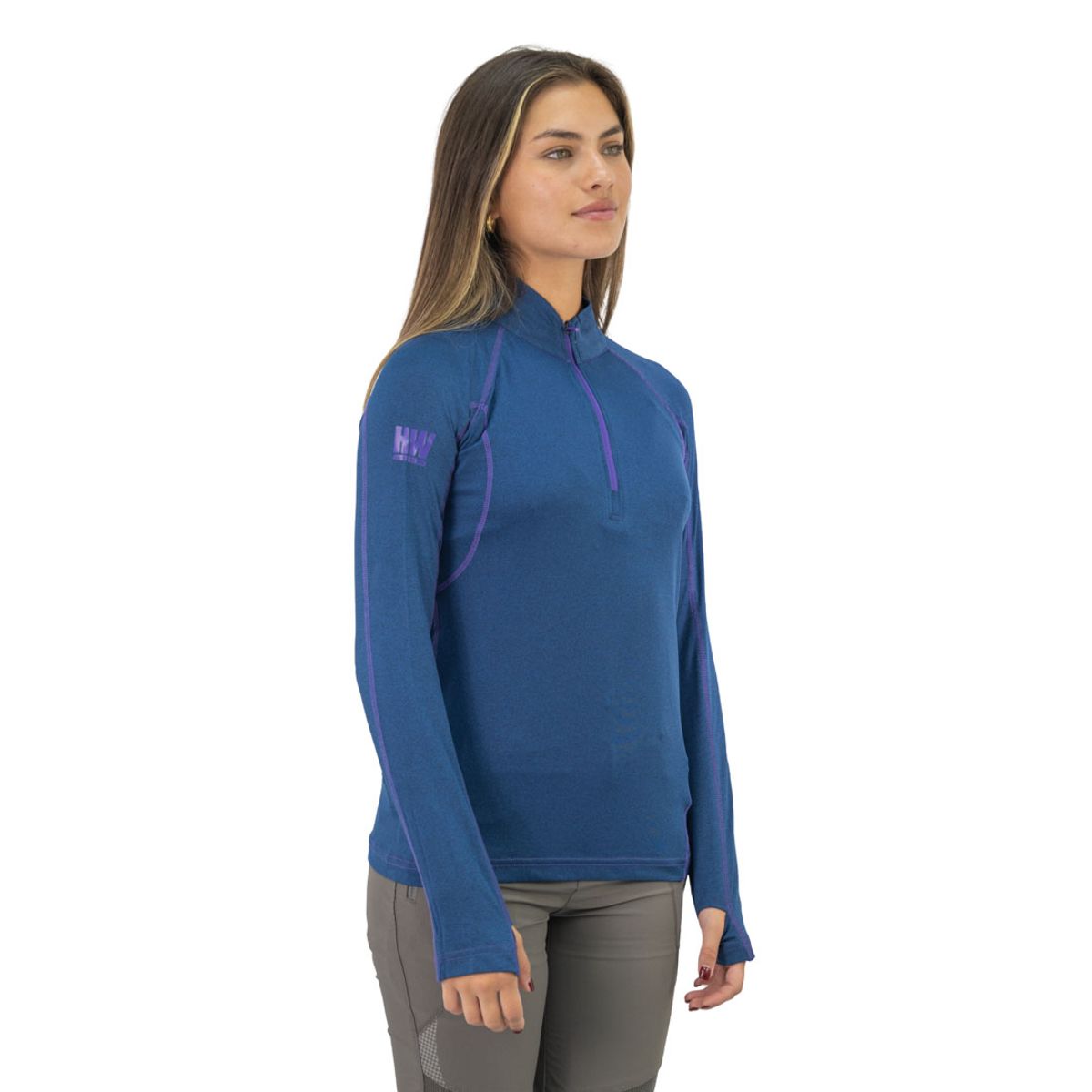 HARDWORK - Polera Dry Fit HW SPX Manga Larga Mujer Deep Blue