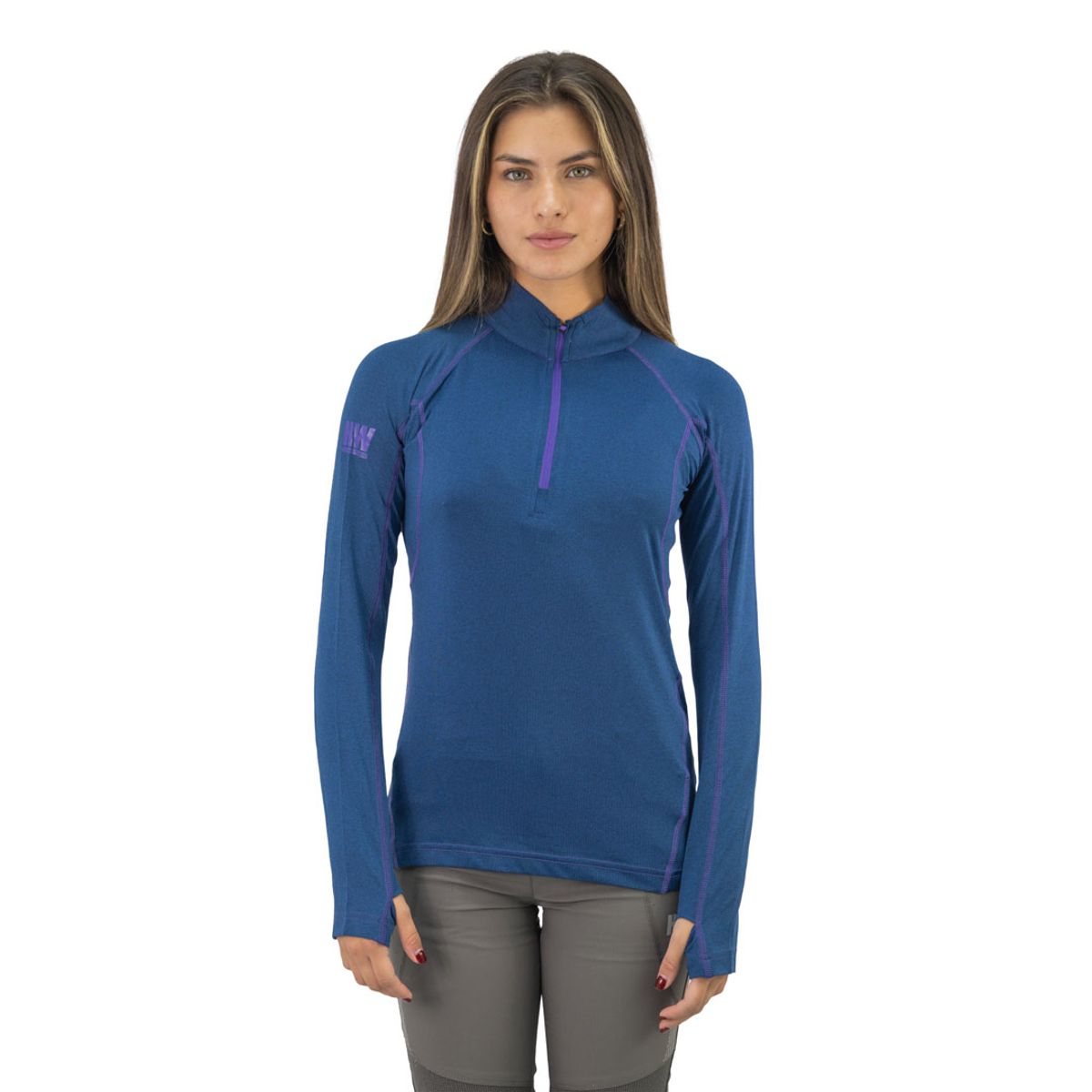 HARDWORK - Polera Dry Fit HW SPX Manga Larga Mujer Deep Blue