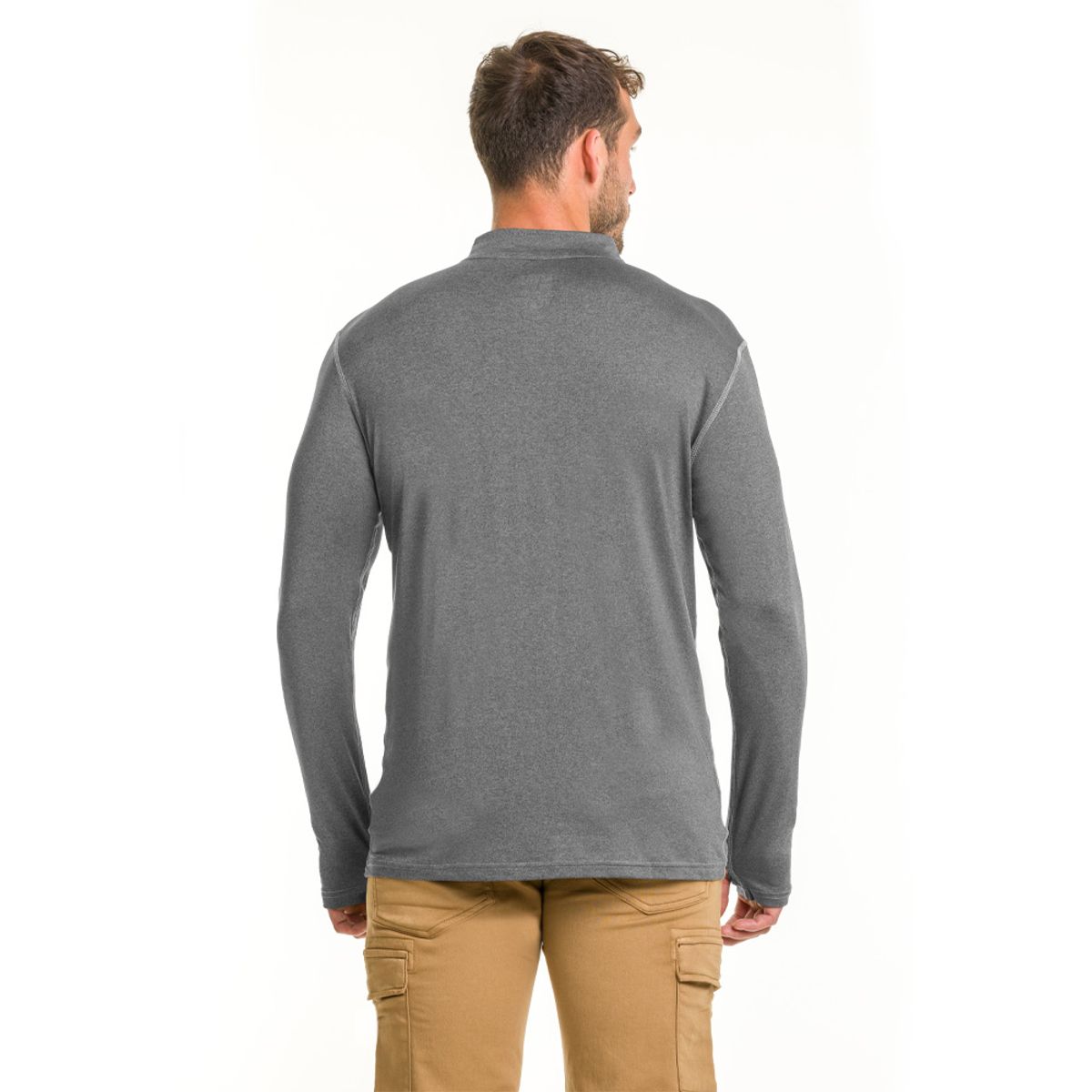 HARDWORK - Polera Dry Fit HW SPX Manga Larga Hombre Carbon Grey