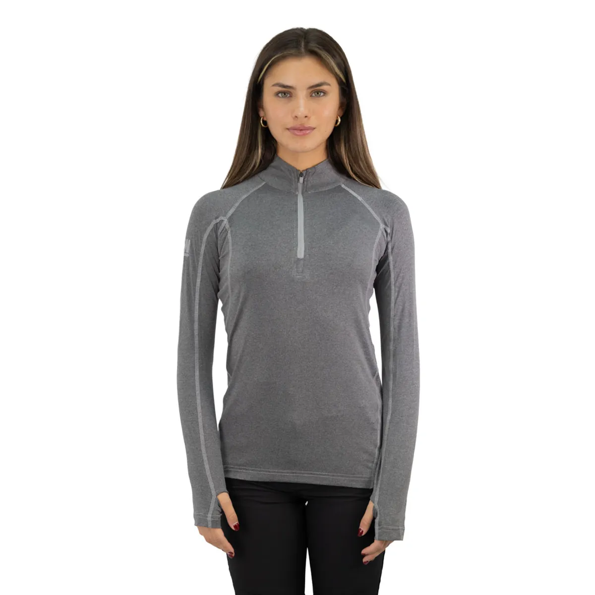 HARDWORK - Polera Dry Fit HW SPX Manga Larga Mujer Carbon Grey