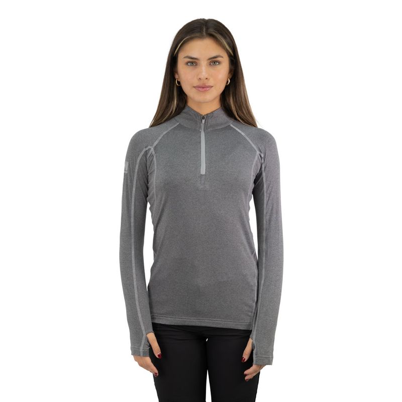 HARDWORK - Polera Dry Fit HW SPX Manga Larga Mujer Carbon Grey.-