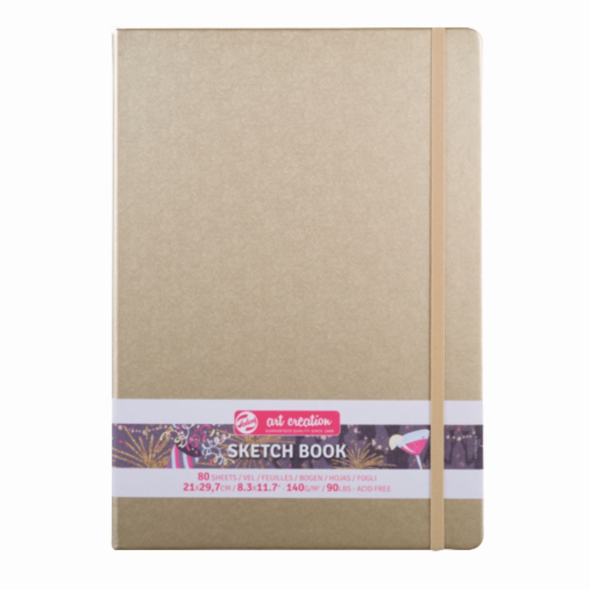 ART CREATION - Libreta Art Creation Dorada 21x30cm 140gr 80hjas.