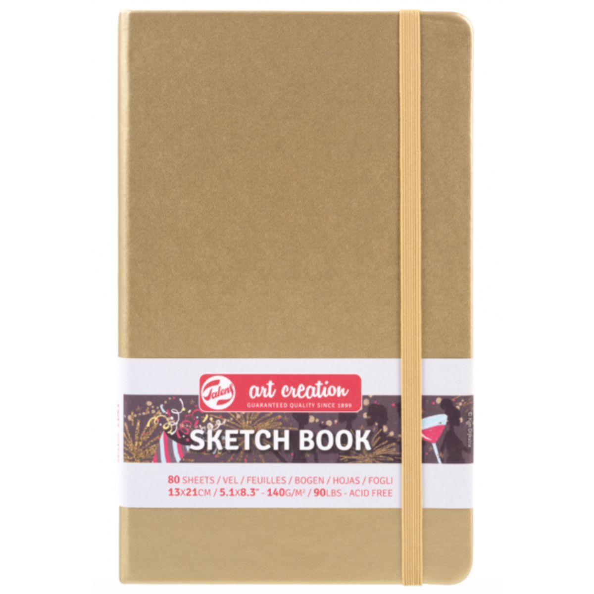 ART CREATION - Libreta Art Creation Dorada 13x21cm 140gr 80hjas.