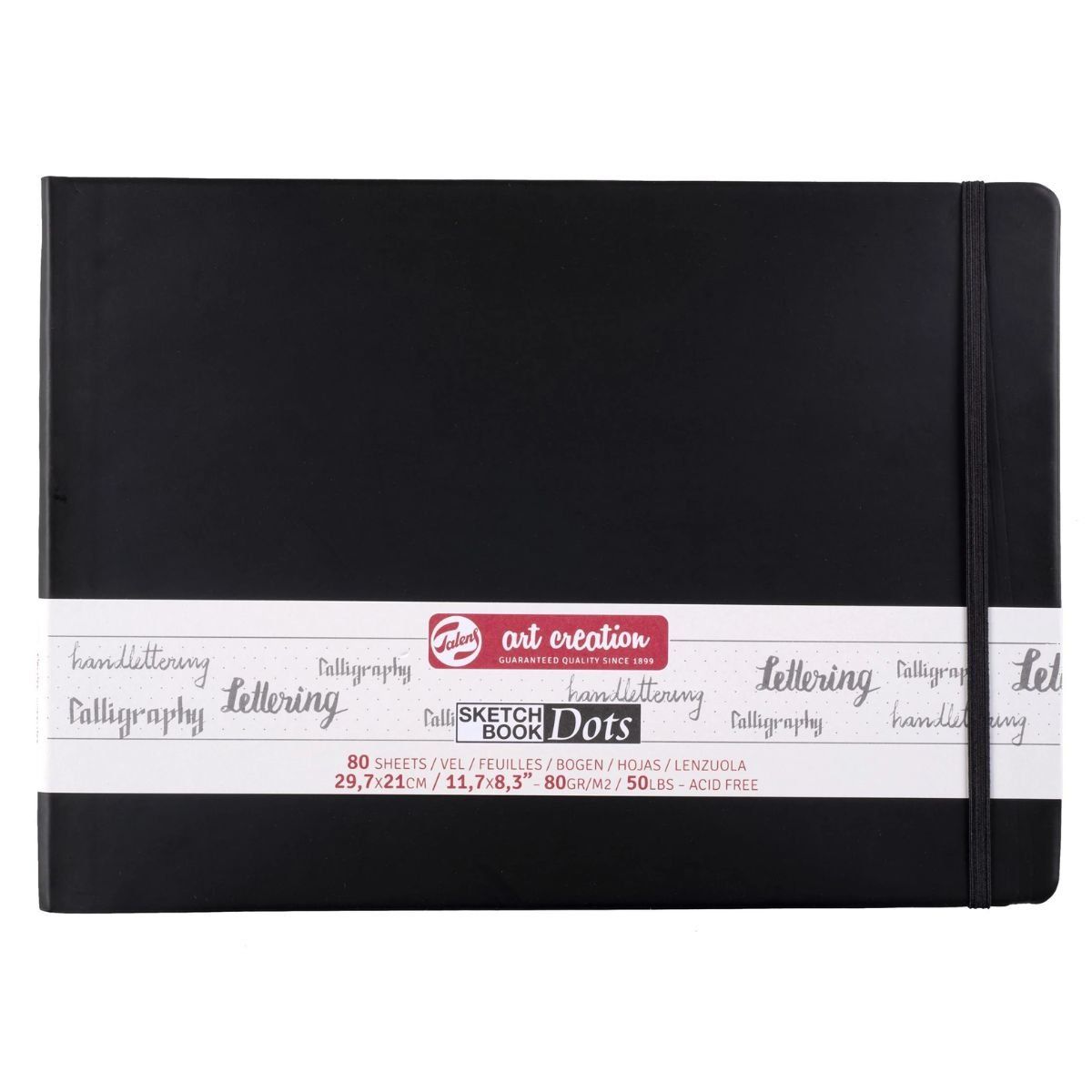 ART CREATION - Libreta Art Creation Negra 21x29,7cm 80gr 80hjas.Con Puntos