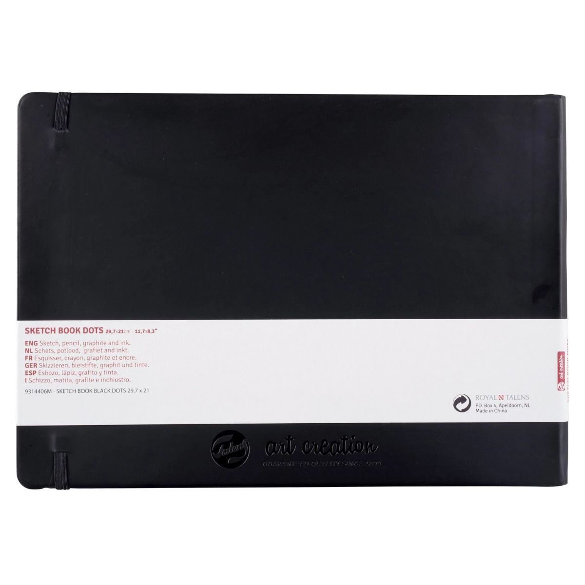 ART CREATION - Libreta Art Creation Negra 21x29,7cm 80gr 80hjas.Con Puntos