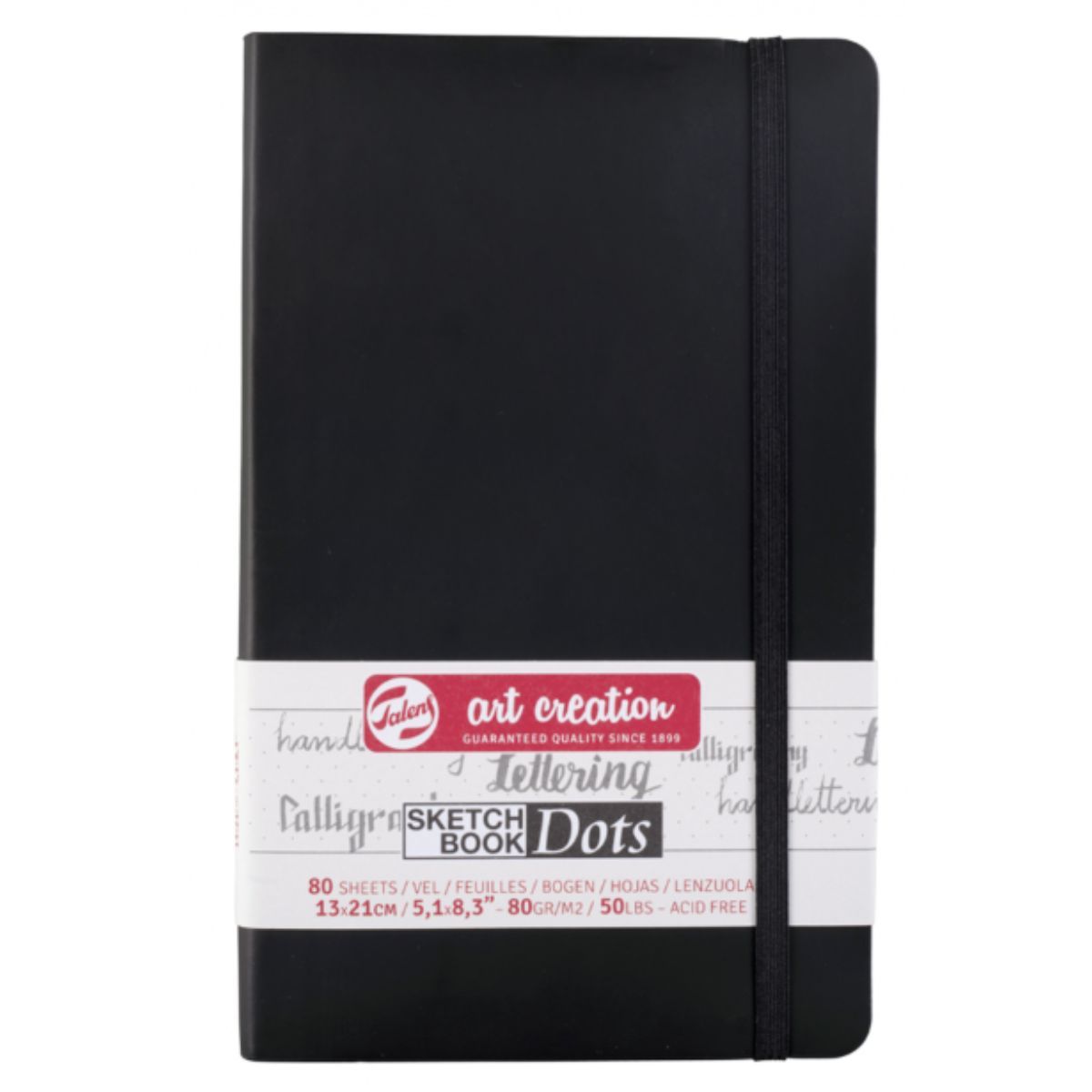 ART CREATION - Libreta Art Creation Negra 13x21cm 80gr 80hjas.Con Puntos