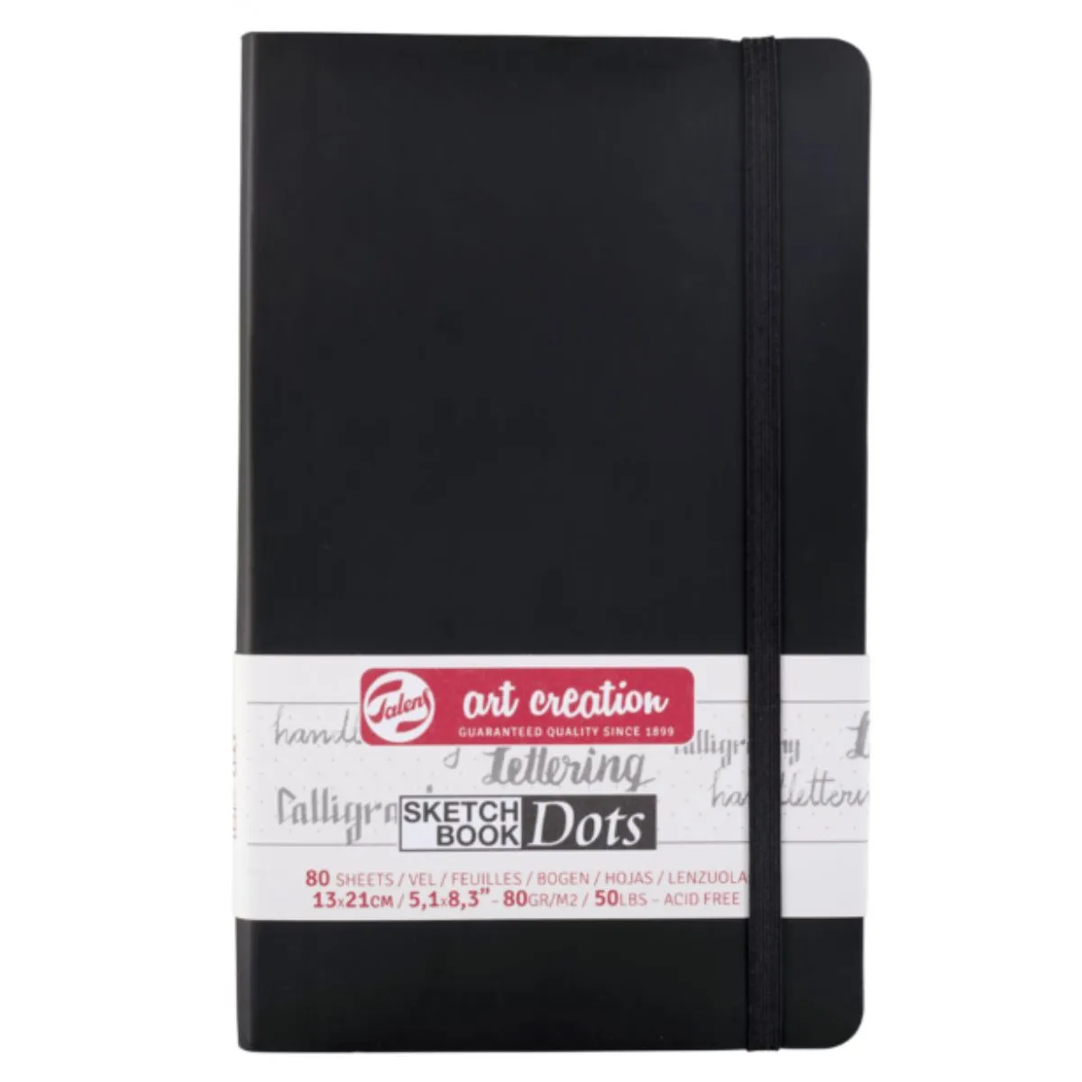 ART CREATION - Libreta Art Creation Negra 13x21cm 80gr 80hjas.Con Puntos