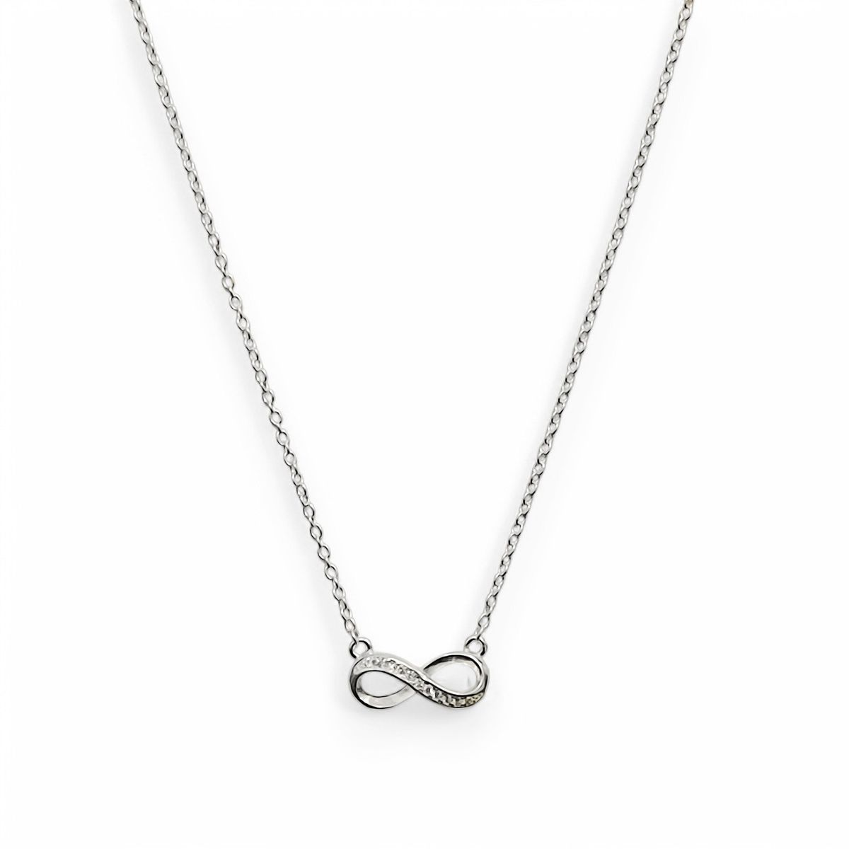 ANDREA COGGIOLA JOYAS - Collar Infinito Circón 45cm Plata Fina 925
