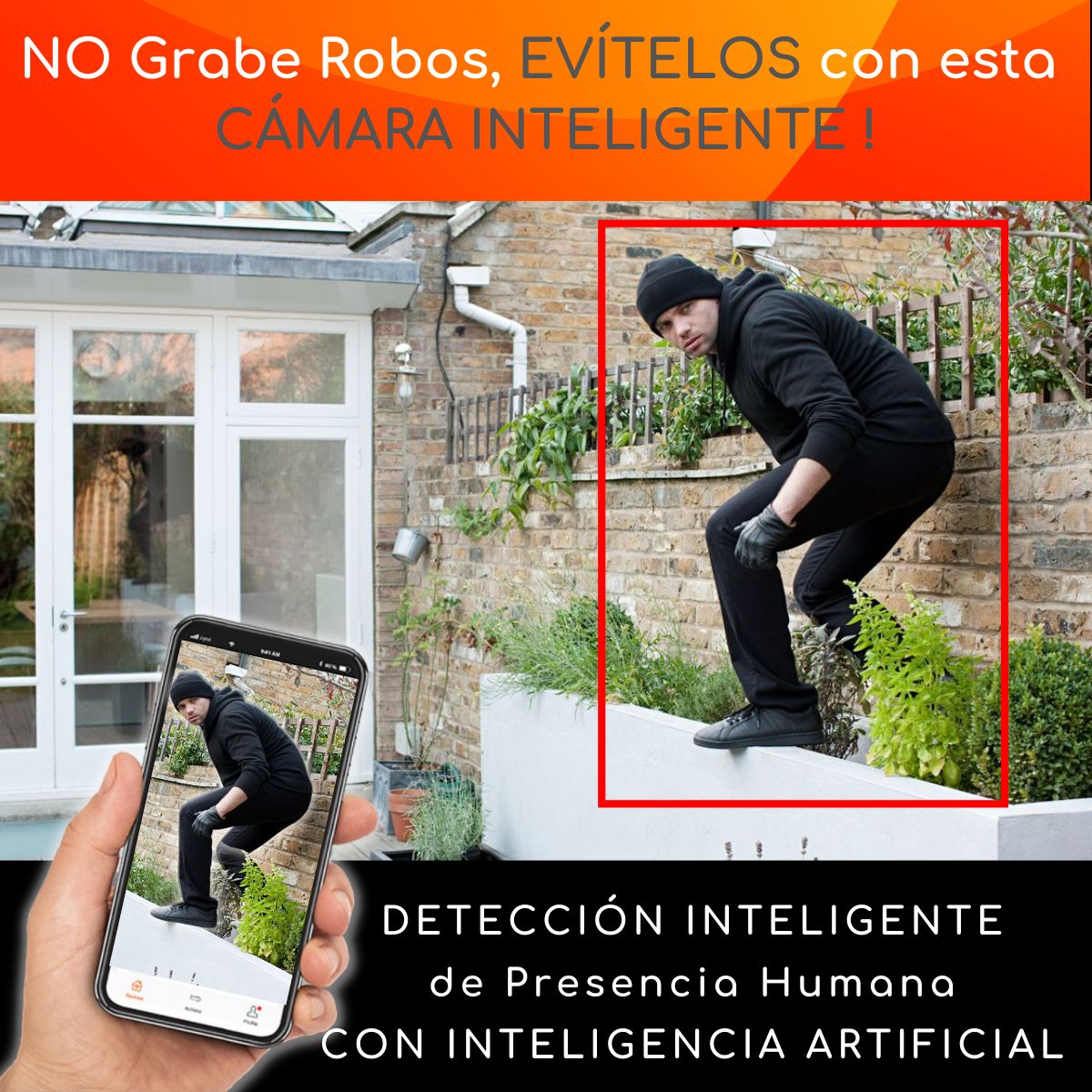 D MOTICA - Cámara Seguridad Wifi Inteligente 5MP 4K Motorizada Exterior