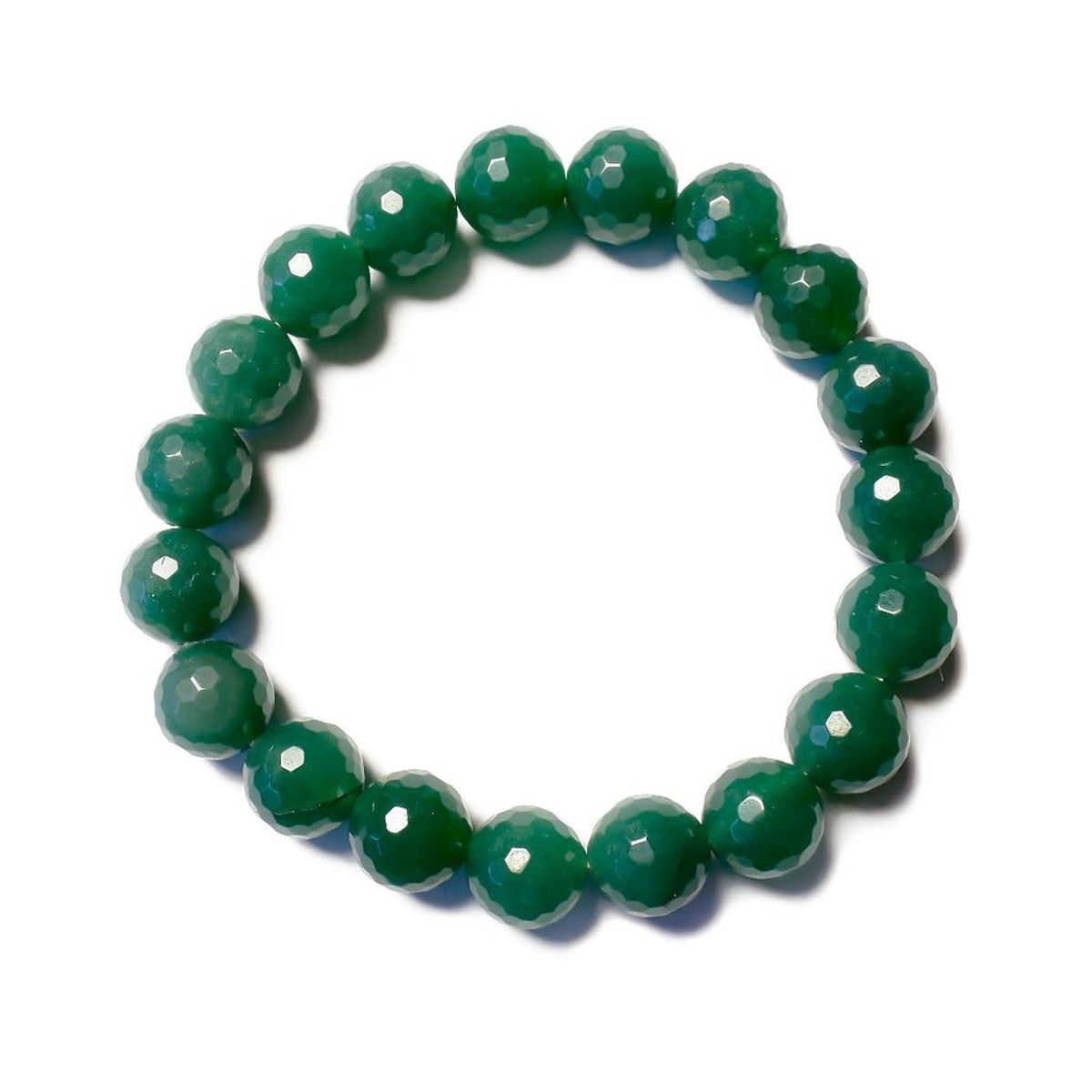 COGGIOLA - Pulsera Ónix Verde Facetado Elasticada