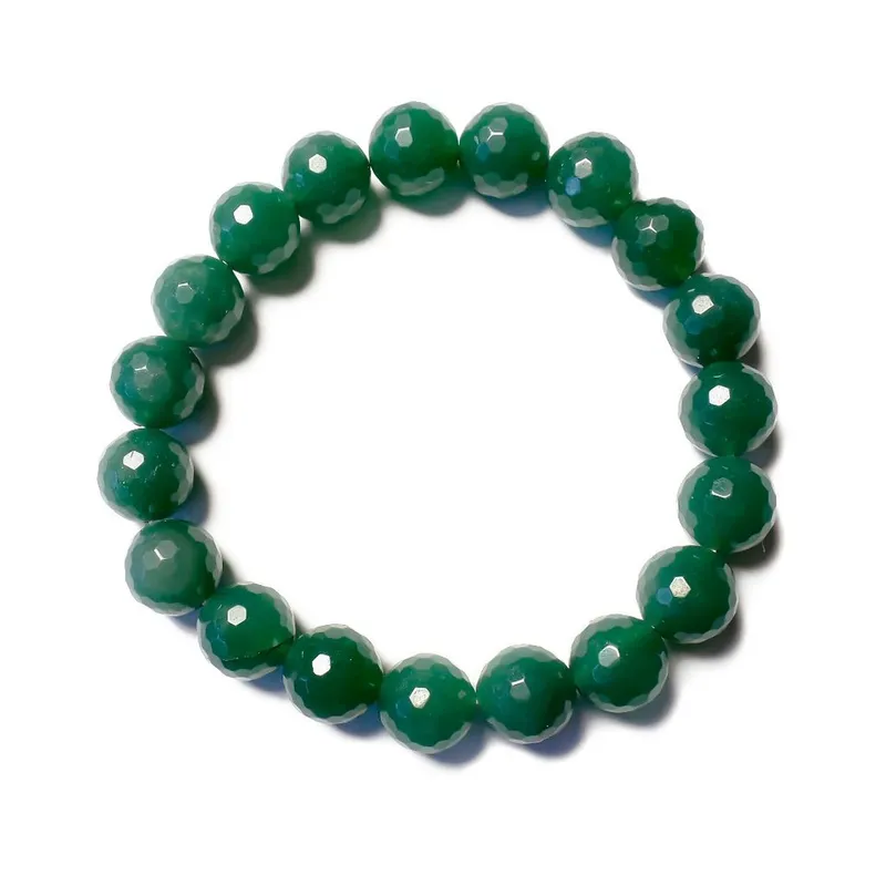 ANDREA COGGIOLA JOYAS - Pulsera Ónix Verde Facetado Elasticada