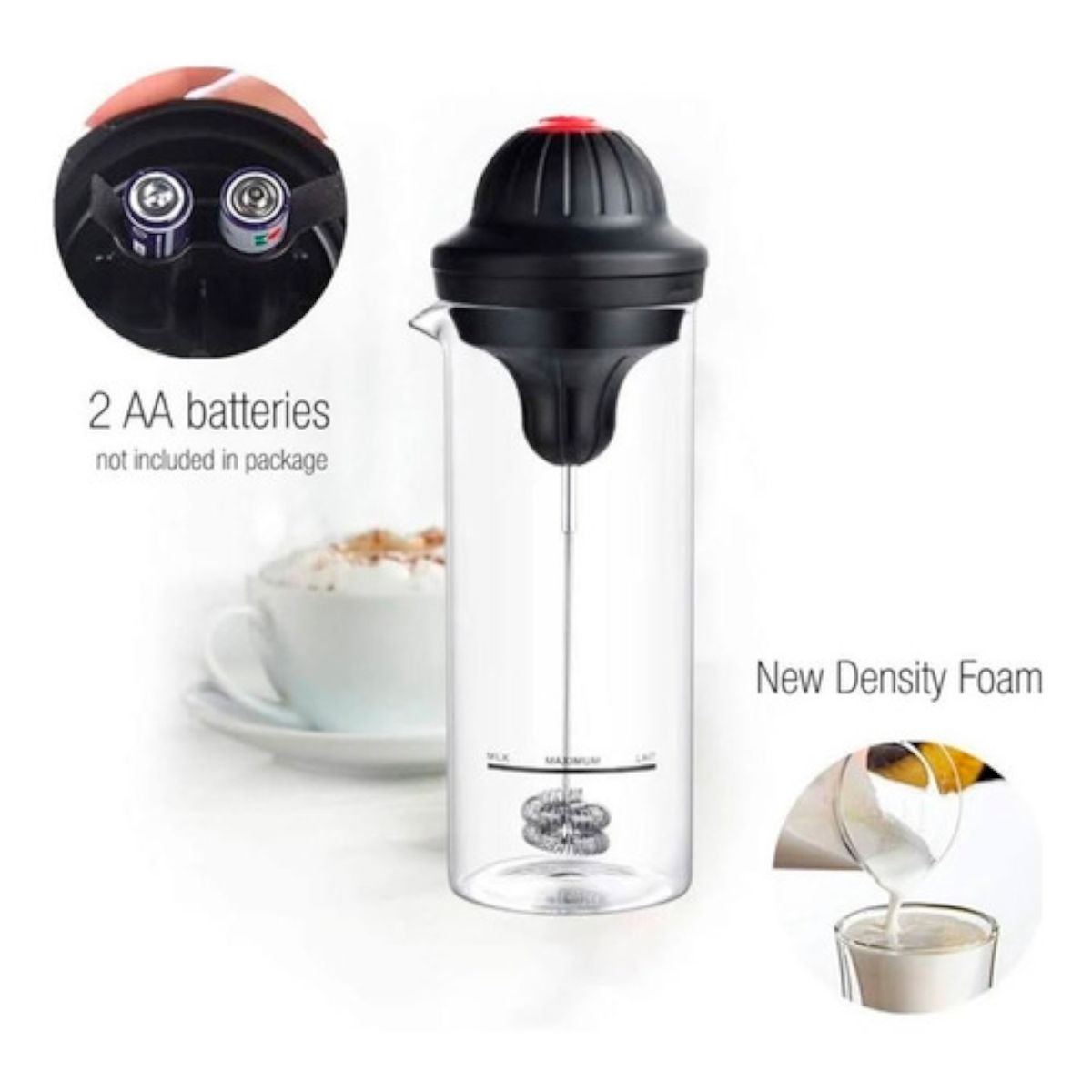 GENERICO - Espumador De Leche Batidor Electrico De Cafe Capuccino