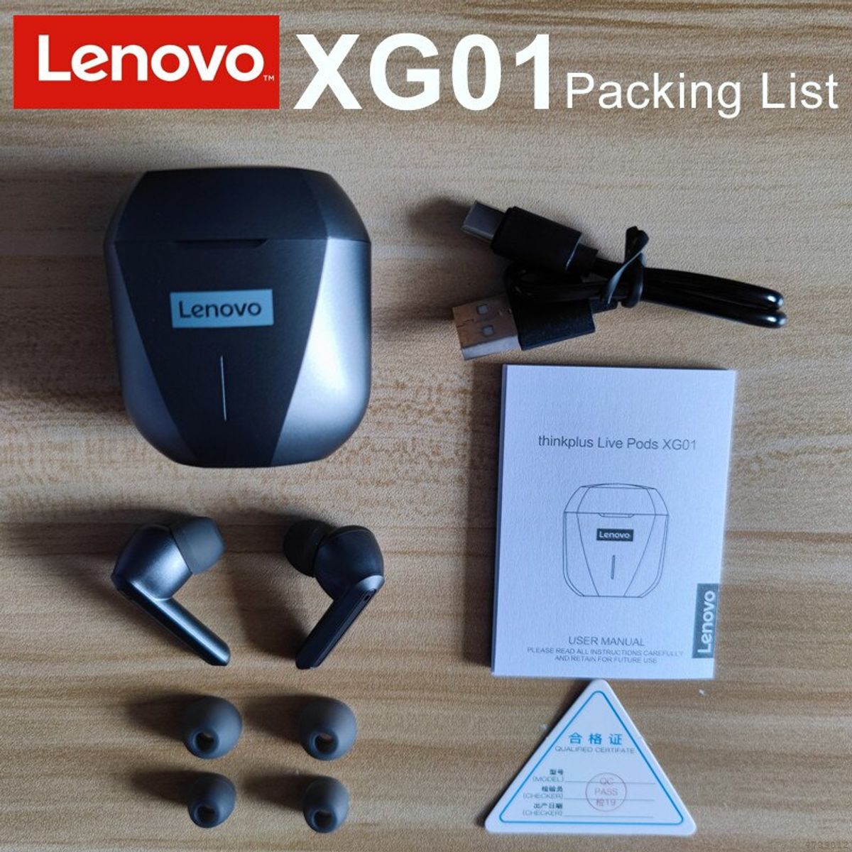 LENOVO - Lenovo Thinkplus LivePods XG01 Black  Audifonos Bluetooth