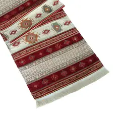 TURKUAZ - Camino de mesa 2 m kilim rojo y beige