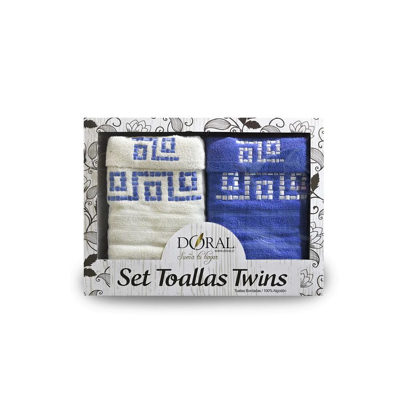 DORAL - Set 4 Toallas De Baño Twins (2 Mano + 2 Baño) DORAL