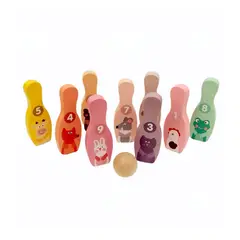GENERICO - Palitroques de Madera colores pastel bowling