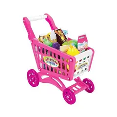 GENERICO - Carrito Supermercado Rosado - 56 Piezas Accesorios