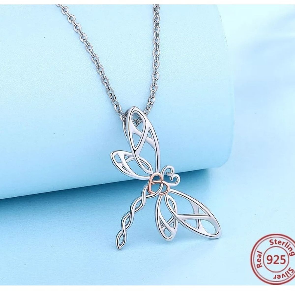 GENERICO - Collar libelula plata 925 mujer joya juvenil