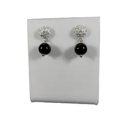 MOR JOYAS - Aro Colgante Plata Ley 925 / Bolita Medieval Onix