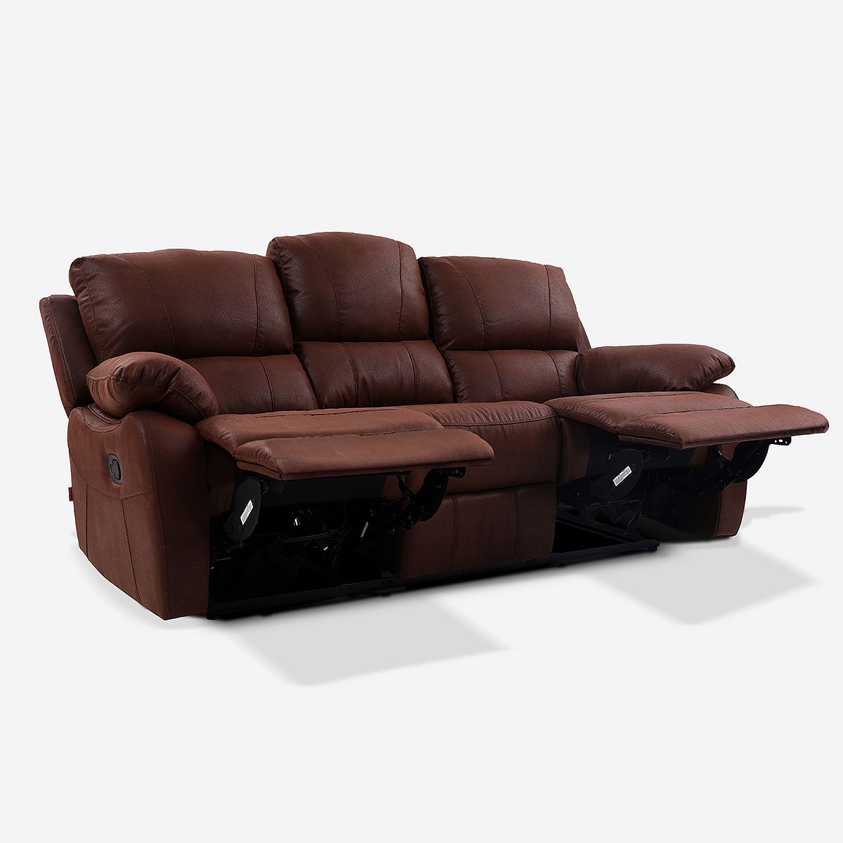 ROSEN - Sofá Reclinable Rosen Orson 3 Cuerpos Tela Manual Brandy