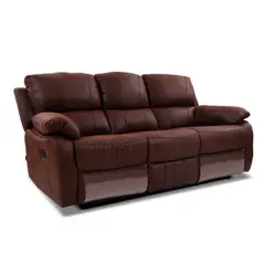 ROSEN - Sofá Reclinable Orson 3 Cuerpos Tela Manual Brandy