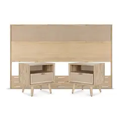 ROSEN - Set Respaldo 2 Plazas + Veladores Halsey