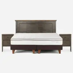 ROSEN - Cama Europea Classique+ 2 Plazas + Muebles Anna