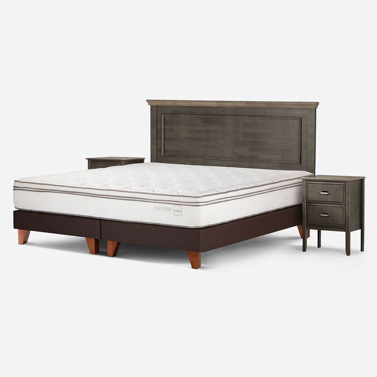 ROSEN - Cama Europea Rosen Classique+ 2 Plazas + Muebles Anna
