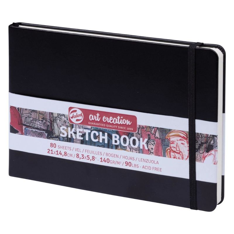 ART CREATION - Libreta Art Creation Negra 21x14,8cm 140gr 80hjas.