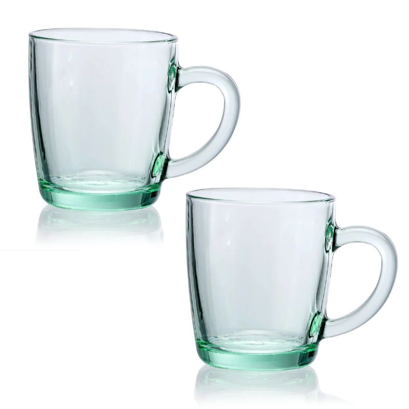PASABAHCE - Taza Basic 340 ml Vidrio Reciclado Set 2 Pcs