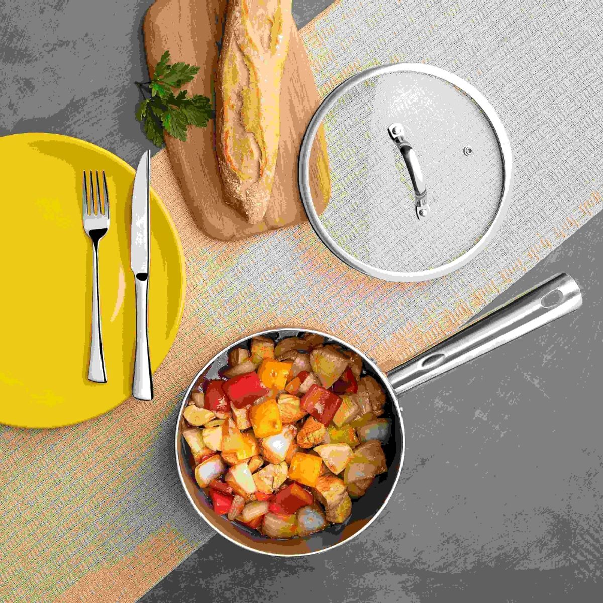 BRINOX - OLLA C/TAPA Ø20CM 2,70L COLOR COBRE  - EN ALUMINIO -  LINEA CURRY