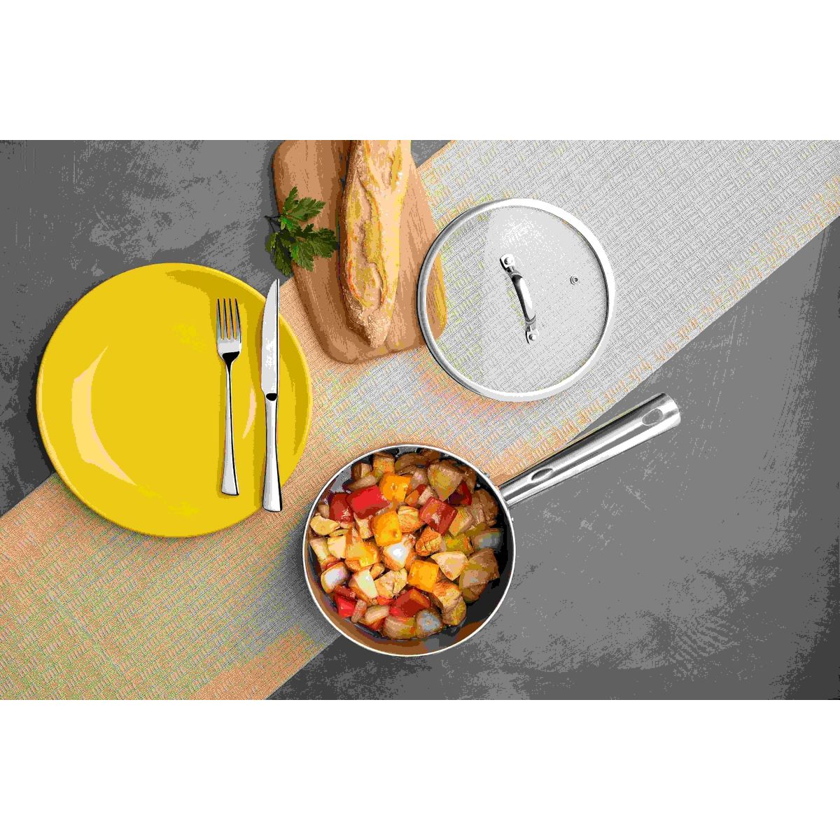 BRINOX - OLLA C/TAPA Ø20CM 2,70L COLOR COBRE  - EN ALUMINIO -  LINEA CURRY