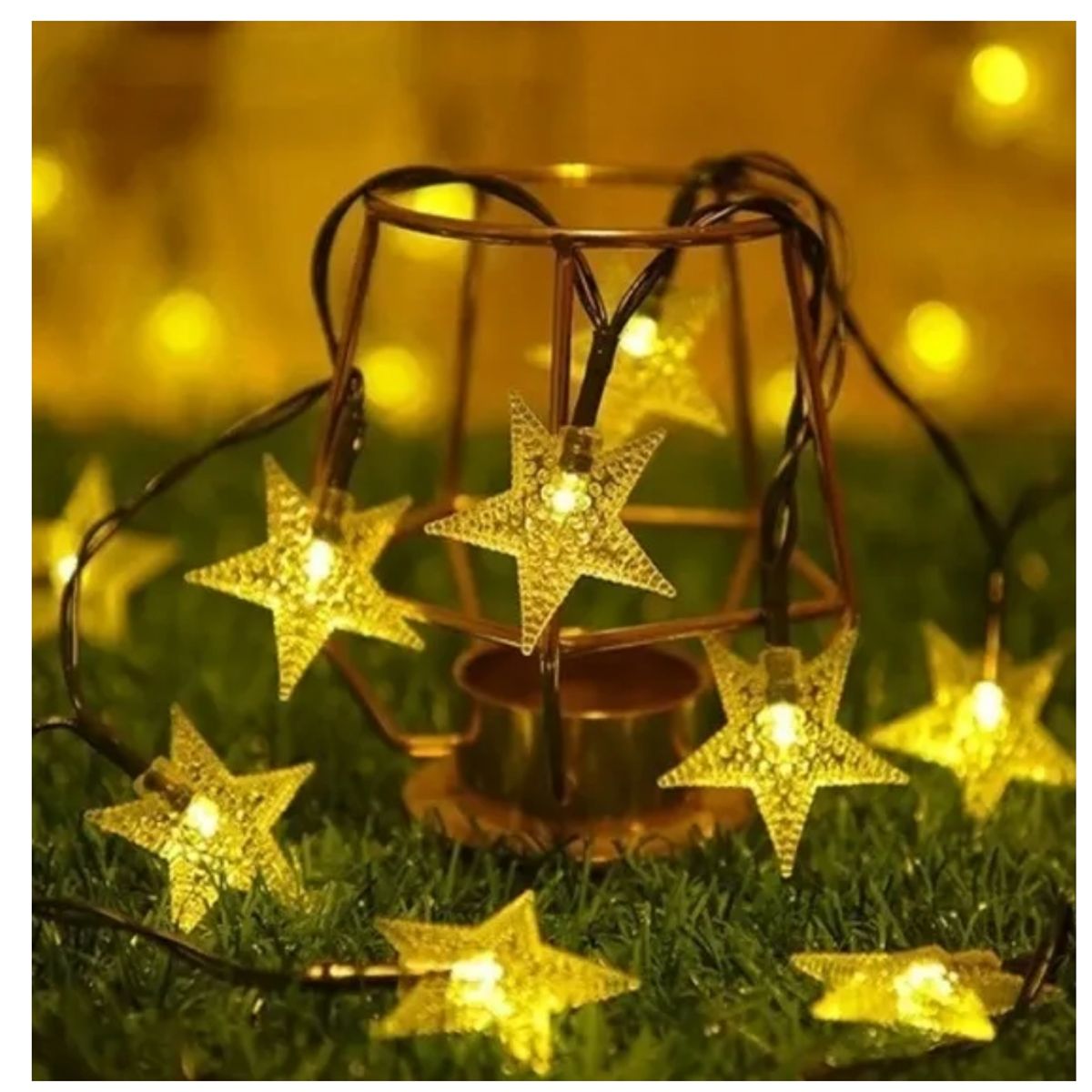 GENERICO - Luces Guirnalda Led Estrella Cristal Led Panel Solar