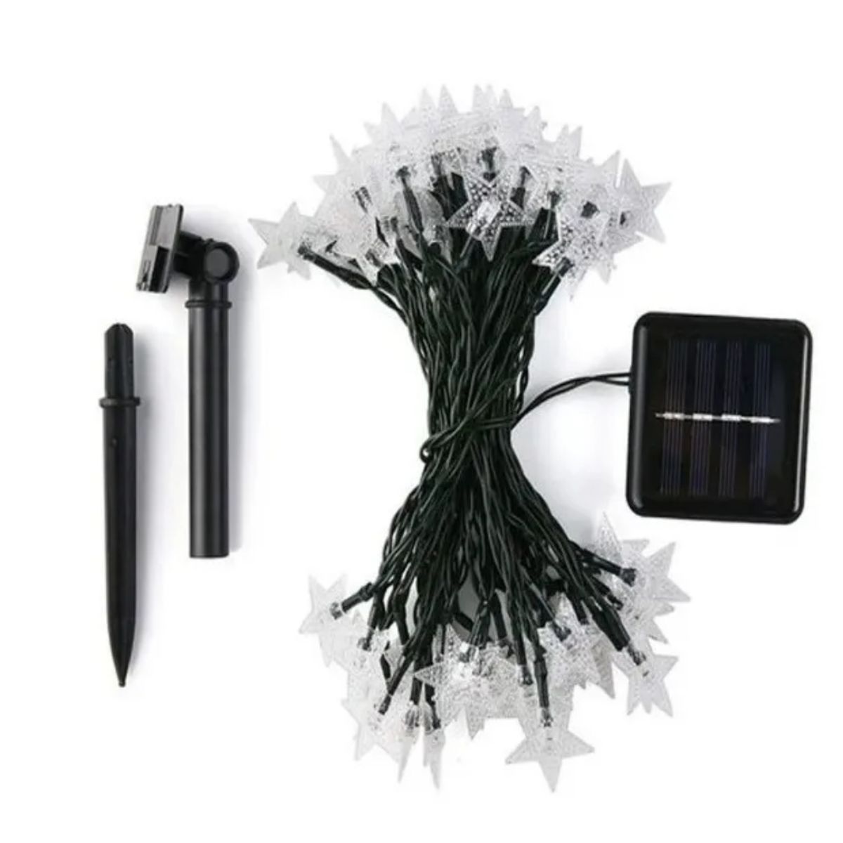 GENERICO - Luces Guirnalda Led Estrella Cristal Led Panel Solar