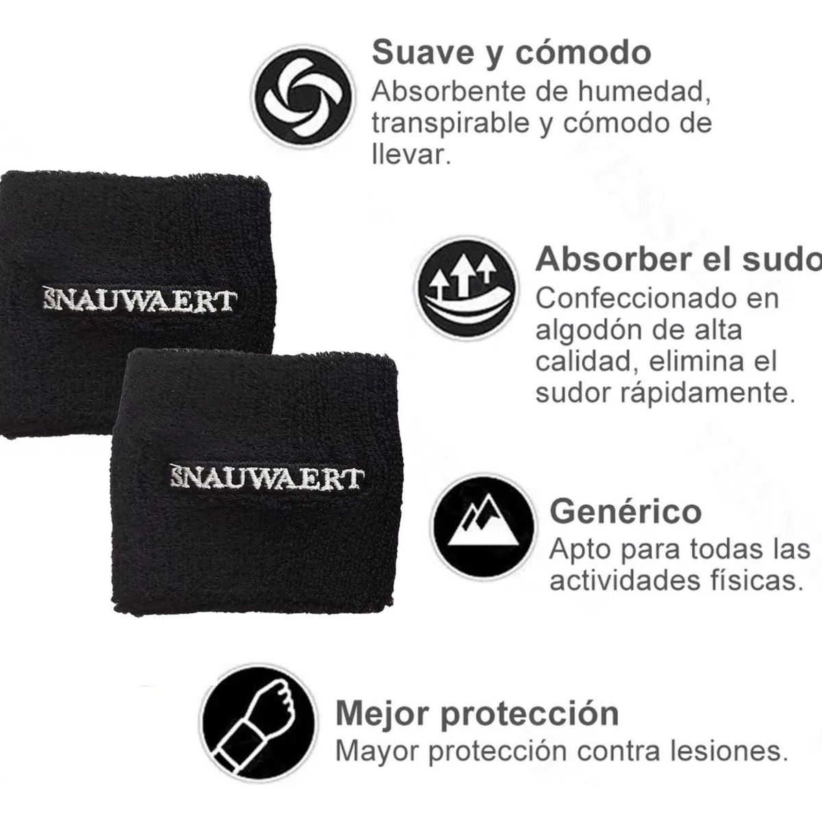 TRAINING PRO - Par Muñequera de Tenis Deportiva Sudor Unisex